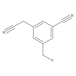 3-Cyanomethyl-5-fluoromethyl-benzonitrile Structure