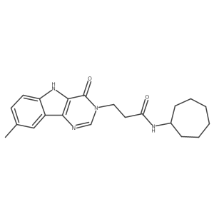 Cc1ccc2[nH]c3c(=O)n(CCC(=O)NC4CCCCCC4)cnc3c2c1结构式