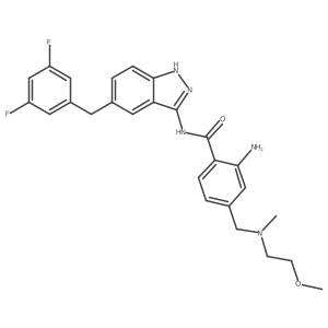 2-amino-N-[5-[(3,5-difluorophenyl)methyl]-1H-indazol-3-yl]-4-[[2-methoxyethyl(methyl)amino]methyl]benzamide Structure