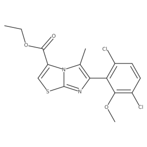 Ethyl 6-(3,6-dichloro-2-methoxyphenyl)-5-methylimidazo[2,1-b]thiazole-3-carboxylate Structure