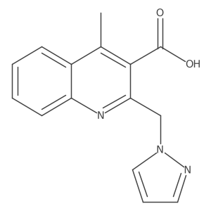4-methyl-2-(1H-pyrazol-1-ylmethyl)quinoline-3-carboxylic acid结构式