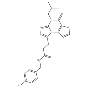 N-(4-chlorobenzyl)-3-(4-isobutyl-5-oxo-4,5-dihydrothieno[2,3-e][1,2,4]triazolo[4,3-a]pyrimidin-1-yl)propanamide结构式