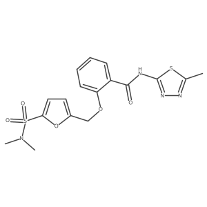 2-((5-(N,N-dimethylsulfamoyl)furan-2-yl)methoxy)-N-(5-methyl-1,3,4-thiadiazol-2-yl)benzamide结构式