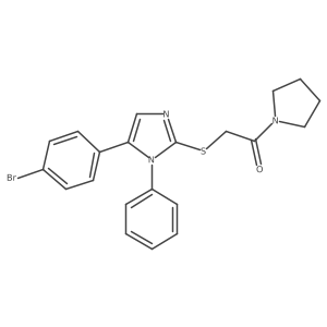2-((5-(4-bromophenyl)-1-phenyl-1H-imidazol-2-yl)thio)-1-(pyrrolidin-1-yl)ethanone Structure