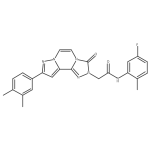 2-[11-(3,4-dimethylphenyl)-5-oxo-3,4,6,9,10-pentazatricyclo[7.3.0.02,6]dodeca-1(12),2,7,10-tetraen-4-yl]-N-(5-fluoro-2-methylphenyl)acetamide结构式