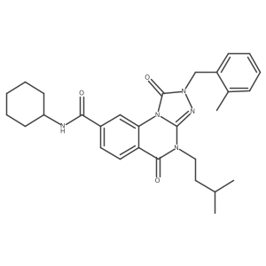N-cyclohexyl-2-(2-methylbenzyl)-4-(3-methylbutyl)-1,5-dioxo-1,2,4,5-tetrahydro[1,2,4]triazolo[4,3-a]quinazoline-8-carboxamide Structure