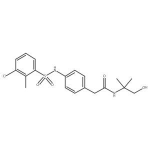 2-(4-(3-chloro-2-methylphenylsulfonamido)phenyl)-N-(1-hydroxy-2-methylpropan-2-yl)acetamide结构式