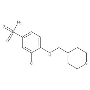 3-chloro-4-((tetrahydro-2H-pyran-4-yl)methylamino)benzenesulfonamide Structure