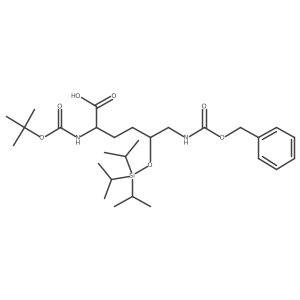 (2S,5S)-2-[(2-methylpropan-2-yl)oxycarbonylamino]-6-(phenylmethoxycarbonylamino)-5-tri(propan-2-yl)silyloxyhexanoic acid Structure