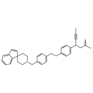 3-(4-{[4-(Spiro[indene-1,4'-piperidin]-1'-ylmethyl)benzyl]oxy}phenyl)hex-4-ynoic acid Structure