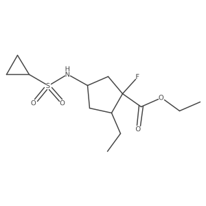 Ethyl 4-(cyclopropanesulfonamido)-2-ethyl-1-fluorocyclopentanecarboxylate Structure