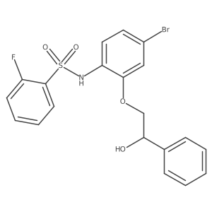 N-(4-bromo-2-(2-hydroxy-2-phenylethoxy)phenyl)-2-fluorobenzenesulfonamide结构式