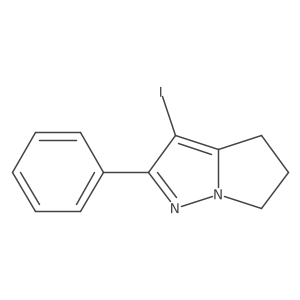 3-iodo-2-phenyl-5,6-dihydro-4H-pyrrolo[1,2-b]pyrazole结构式