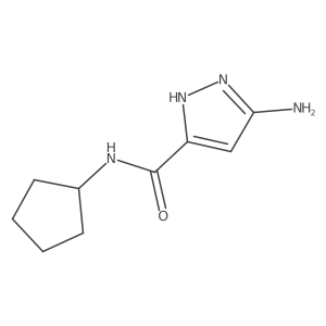 3-amino-N-cyclopentyl-1H-pyrazole-5-carboxamide结构式