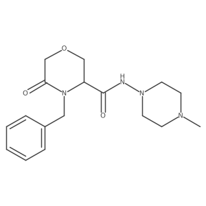 4-benzyl-N-(4-methylpiperazin-1-yl)-5-oxomorpholine-3-carboxamide结构式