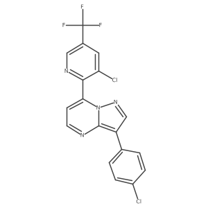 3-Chloro-2-[3-(4-chlorophenyl)pyrazolo[1,5-a]pyrimidin-7-yl]-5-(trifluoromethyl)pyridine Structure
