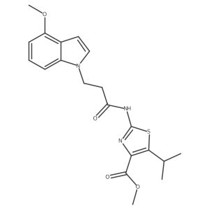 methyl 5-isopropyl-2-{[3-(4-methoxy-1H-indol-1-yl)propanoyl]amino}-1,3-thiazole-4-carboxylate结构式