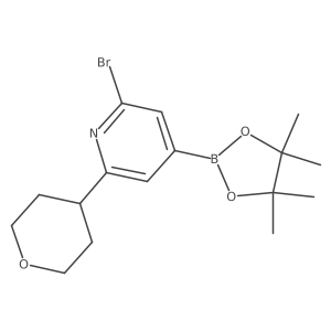 2-Bromo-6-(4-tetrahydropyranyl)pyridine-4-boronic acid pinacol ester Structure
