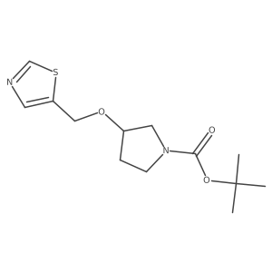 tert-Butyl 3-(thiazol-5-ylmethoxy)pyrrolidine-1-carboxylate结构式