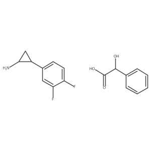 (1R,2S)-2-(3,4-Difluorophenyl)cyclopropan-1-amine 2-hydroxy-2-phenylacetate结构式