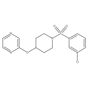 2-((1-((3-Chlorophenyl)sulfonyl)piperidin-4-yl)oxy)pyrazine结构式