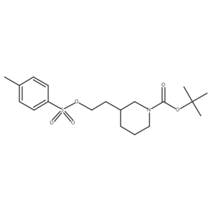1,1-Dimethylethyl 3-[2-[[(4-methylphenyl)sulfonyl]oxy]ethyl]-1-piperidinecarboxylate结构式