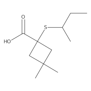 1-(Butan-2-ylsulfanyl)-3,3-dimethylcyclobutane-1-carboxylic acid Structure