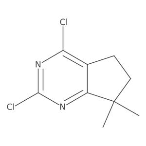 2,4-dichloro-7,7-dimethyl-5H,6H,7H-cyclopenta[d]pyrimidine结构式