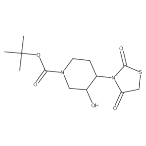 1,1-Dimethylethyl 4-(2,4-dioxo-3-thiazolidinyl)-3-hydroxy-1-piperidinecarboxylate结构式