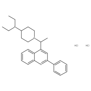 N,N-diethyl-1-[1-(2-phenylquinolin-4-yl)ethyl]piperidin-4-amine;dihydrochloride Structure