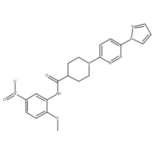 1-(6-(1H-pyrazol-1-yl)pyridazin-3-yl)-N-(2-methoxy-5-nitrophenyl)piperidine-4-carboxamide Structure