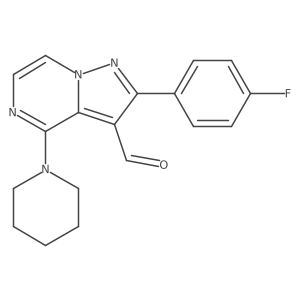 2-(4-Fluorophenyl)-4-(piperidin-1-yl)pyrazolo[1,5-a]pyrazine-3-carbaldehyde结构式
