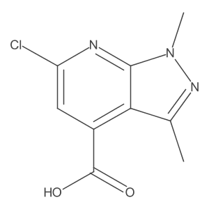 6-chloro-1,3-dimethyl-1H-pyrazolo[3,4-b]pyridine-4-carboxylic acid结构式
