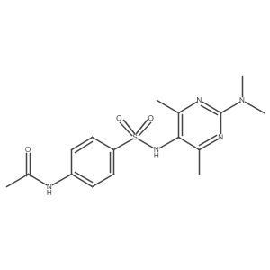 N-(4-(N-(2-(dimethylamino)-4,6-dimethylpyrimidin-5-yl)sulfamoyl)phenyl)acetamide结构式