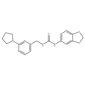 1-(Benzo[d][1,3]dioxol-5-yl)-3-((2-(pyrrolidin-1-yl)pyrimidin-4-yl)methyl)urea Structure