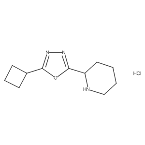 2-(5-Cyclobutyl-1,3,4-oxadiazol-2-yl)piperidine hydrochloride Structure
