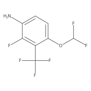 4-Difluoromethoxy-2-fluoro-3-(trifluoromethyl)aniline结构式