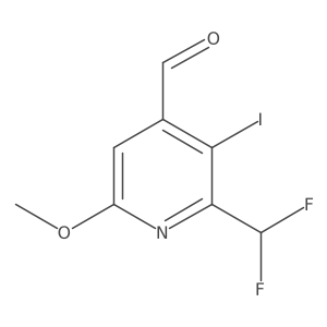 2-(Difluoromethyl)-3-iodo-6-methoxypyridine-4-carboxaldehyde Structure