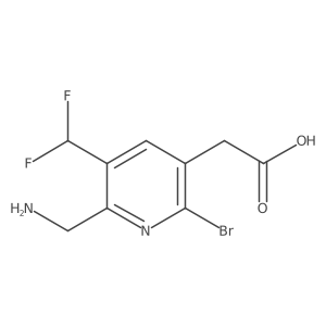 2-(Aminomethyl)-6-bromo-3-(difluoromethyl)pyridine-5-acetic acid Structure