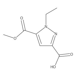 1-Ethyl-5-(methoxycarbonyl)-1H-pyrazole-3-carboxylic acid结构式