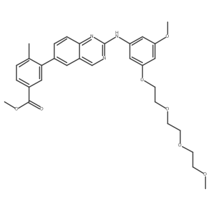 methyl 3-[2-[3-methoxy-5-[2-[2-(2-methoxyethoxy)ethoxy]ethoxy]anilino]quinazolin-6-yl]-4-methyl-benzoate Structure