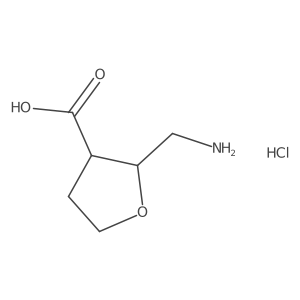 rac-(2R,3S)-2-(aminomethyl)oxolane-3-carboxylic acid hydrochloride Structure