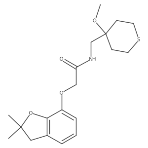 2-((2,2-dimethyl-2,3-dihydrobenzofuran-7-yl)oxy)-N-((4-methoxytetrahydro-2H-thiopyran-4-yl)methyl)acetamide Structure
