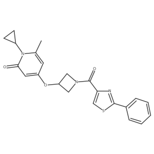 1-cyclopropyl-6-methyl-4-((1-(2-phenylthiazole-4-carbonyl)azetidin-3-yl)oxy)pyridin-2(1H)-one结构式