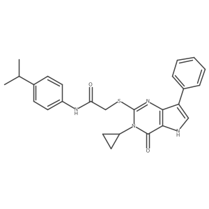 2-((3-cyclopropyl-4-oxo-7-phenyl-4,5-dihydro-3H-pyrrolo[3,2-d]pyrimidin-2-yl)thio)-N-(4-isopropylphenyl)acetamide Structure