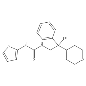 1-(2-hydroxy-2-phenyl-2-(tetrahydro-2H-pyran-4-yl)ethyl)-3-(thiophen-2-yl)urea Structure