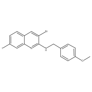 3-Bromo-7-iodo-N-(4-methoxybenzyl)quinolin-2-amine Structure
