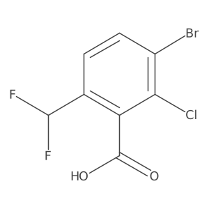 3-Bromo-2-chloro-6-(difluoromethyl)benzoic acid Structure