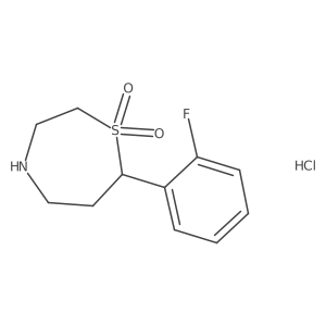 7-(2-Fluorophenyl)-1,4-thiazepane 1,1-dioxide hydrochloride结构式