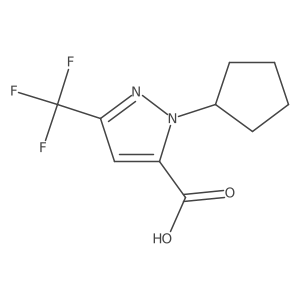 1-cyclopentyl-3-(trifluoromethyl)-1H-pyrazole-5-carboxylic acid结构式